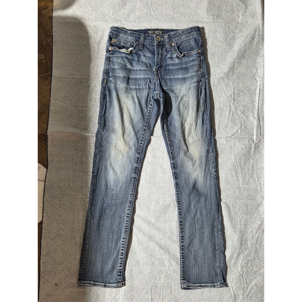 Salvage Supply Co Riot Taper Athletic Fit‎ Mens Jeans Blue 30x32 Medium Wash